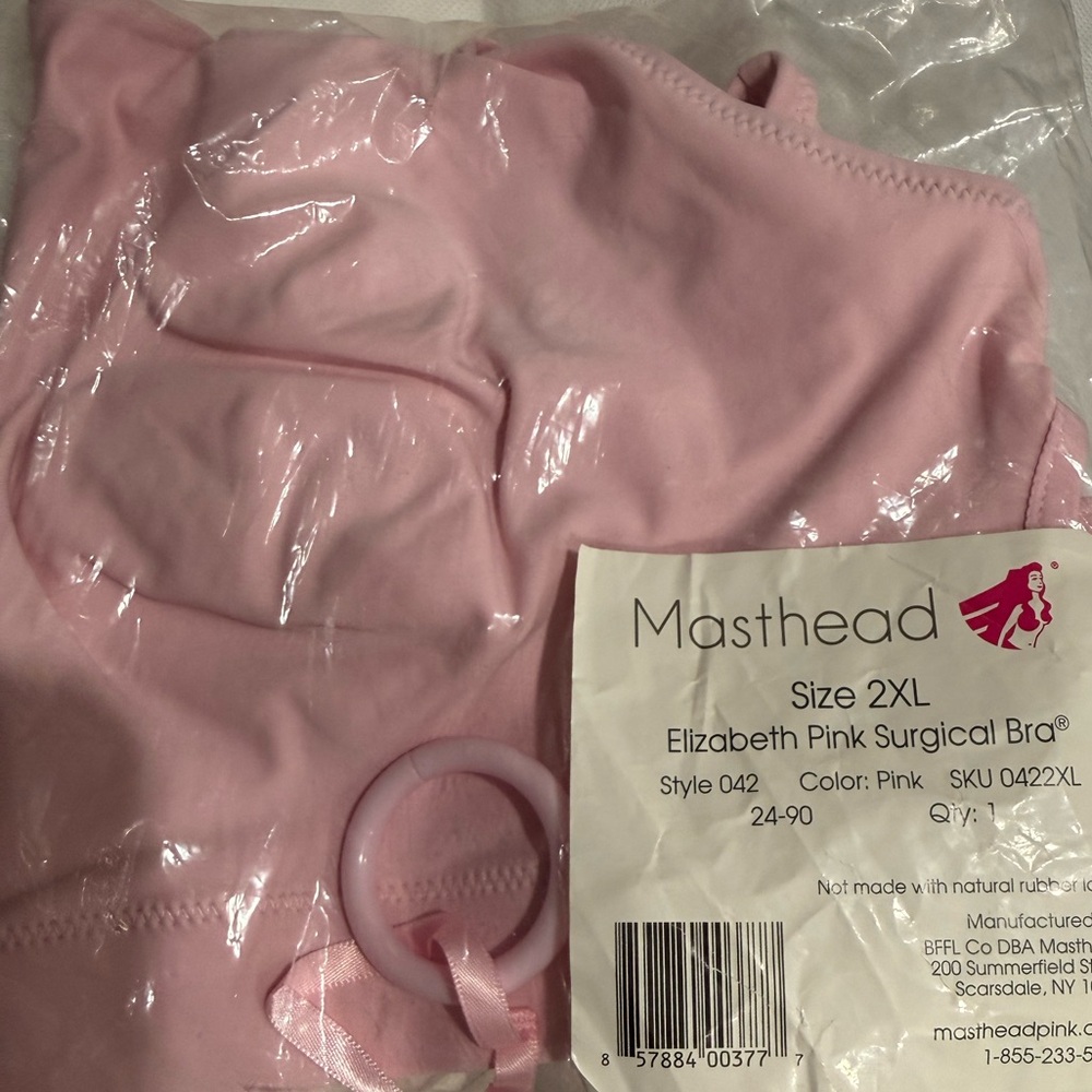 NEW Masthead Elizabeth Pink Surgical Bra - Pink 2XL